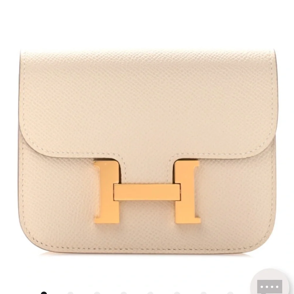 Hermès Epsom (CRAIE) Constance Cream&Gold crossbody/Clutch /Wallet